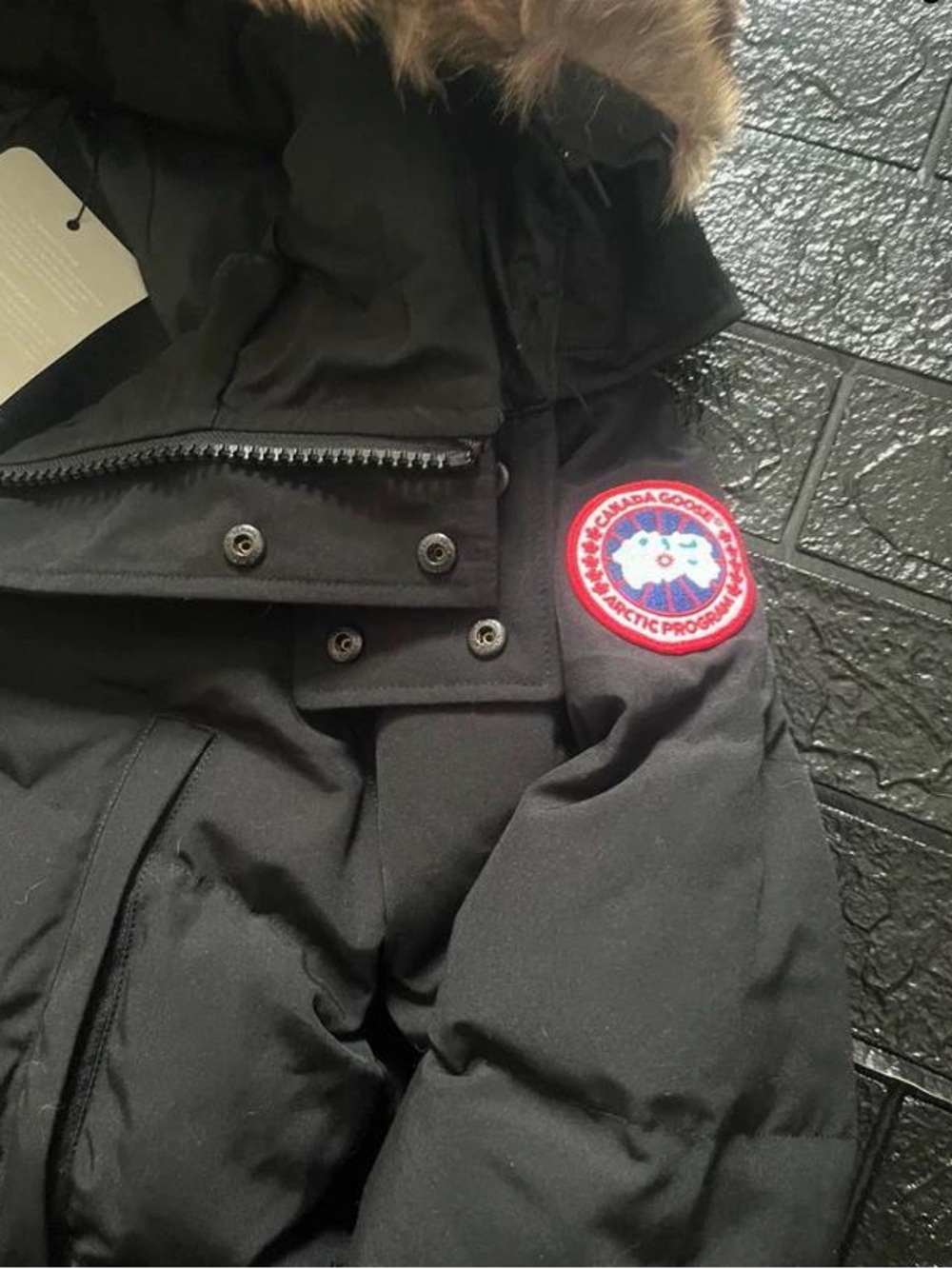 Canada Goose Black Down Puffer Parka with Fur Hood